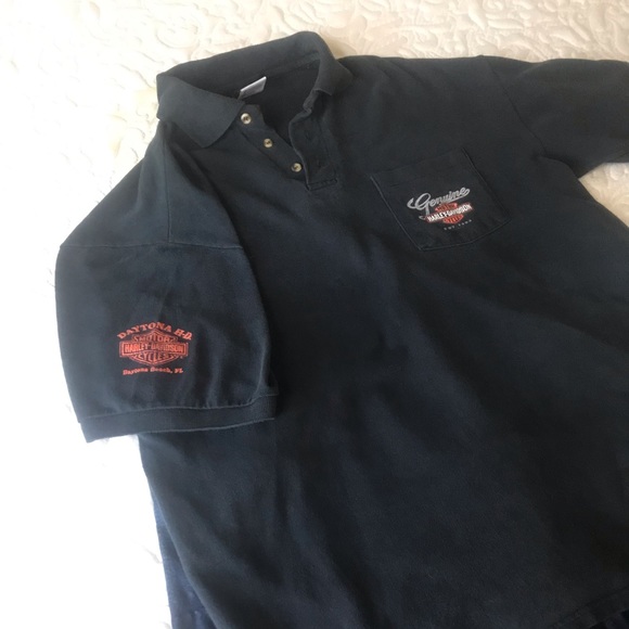 HARLEY DAVIDSON DAYTONA BCH POLO SHORT SLV PATCH - Picture 2 of 8
